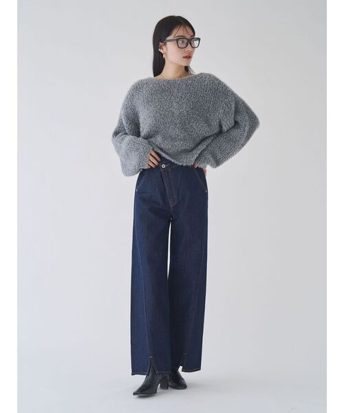 LAGUNAMOON（ラグナムーン）の「ワイドフレアデニムパンツ（デニムパンツ・レディース・インディゴブルー/ライトブルー・MEDIUM/SMALL）」の8枚目の写真