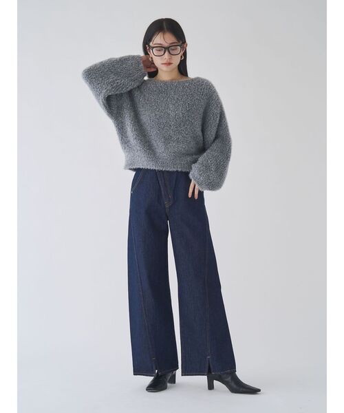 LAGUNAMOON（ラグナムーン）の「ワイドフレアデニムパンツ（デニムパンツ・レディース・インディゴブルー/ライトブルー・MEDIUM/SMALL）」の9枚目の写真