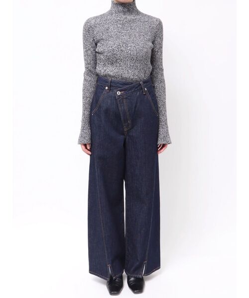 LAGUNAMOON（ラグナムーン）の「ワイドフレアデニムパンツ（デニムパンツ・レディース・インディゴブルー/ライトブルー・MEDIUM/SMALL）」の5枚目の写真