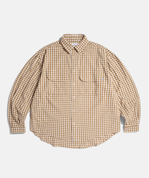 ESPIONAGE | Double Pocket Gingham Shirt Soft Brown(シャツ/ブラウス)