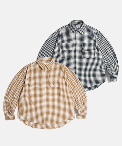 ESPIONAGE（エスピオナジ）の「Double Pocket Gingham Shirt Soft Brown（シャツ/ブラウス・レディース・その他・MEDIUM/LARGE/X-LARGE）」の3枚目の写真
