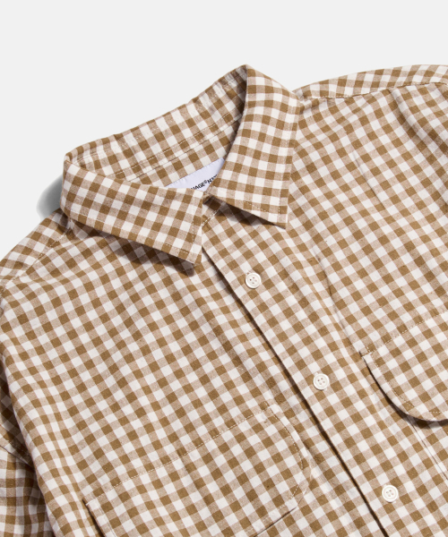 ESPIONAGE（エスピオナジ）の「Double Pocket Gingham Shirt Soft Brown（シャツ/ブラウス・レディース・その他・MEDIUM/LARGE/X-LARGE）」の4枚目の写真