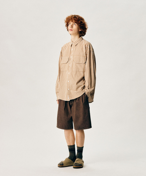 ESPIONAGE（エスピオナジ）の「Double Pocket Gingham Shirt Soft Brown（シャツ/ブラウス・レディース・その他・MEDIUM/LARGE/X-LARGE）」の11枚目の写真