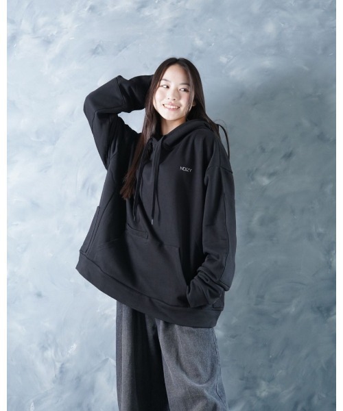 NOIZY（ノイジー）の「Threads Utility Hoodie / ワンポイント 刺繍 プルオーバー スウェットパーカー フーディー（パーカー・メンズ・グレー/Black・MEDIUM/LARGE）」の4枚目の写真