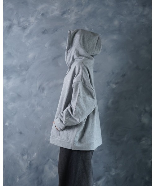 NOIZY（ノイジー）の「Threads Utility Hoodie / ワンポイント 刺繍 プルオーバー スウェットパーカー フーディー（パーカー・メンズ・グレー/Black・MEDIUM/LARGE）」の14枚目の写真