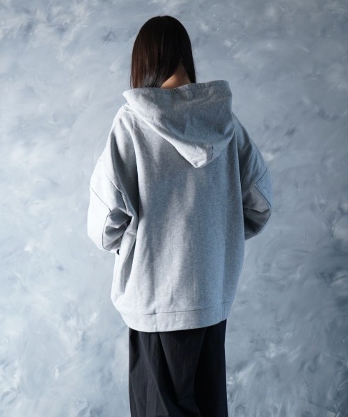 NOIZY（ノイジー）の「Threads Utility Hoodie / ワンポイント 刺繍 プルオーバー スウェットパーカー フーディー（パーカー・メンズ・グレー/Black・MEDIUM/LARGE）」の21枚目の写真