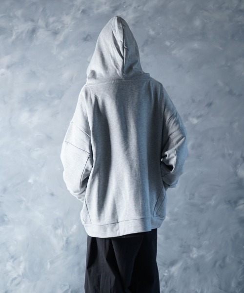 NOIZY（ノイジー）の「Threads Utility Hoodie / ワンポイント 刺繍 プルオーバー スウェットパーカー フーディー（パーカー・メンズ・グレー/Black・MEDIUM/LARGE）」の22枚目の写真