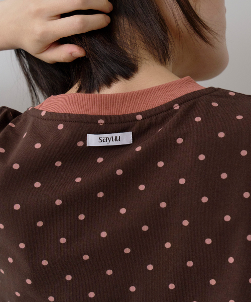 SAYUU（サユ）の「ドットリングルーズフィット長袖Tシャツブラウン（Tシャツ/カットソー・レディース・その他・FREE）」の4枚目の写真