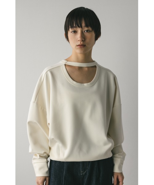 STYLEMIXER（スタイルミキサー）の「バックオープンカットトップ（スウェット・レディース・ホワイト/ピンク/ネイビー・FREE）」の2枚目の写真