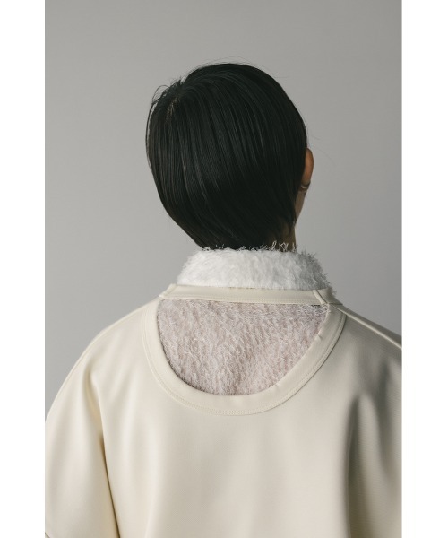 STYLEMIXER（スタイルミキサー）の「バックオープンカットトップ（スウェット・レディース・ホワイト/ピンク/ネイビー・FREE）」の4枚目の写真