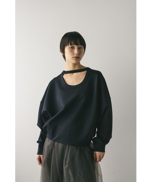 STYLEMIXER（スタイルミキサー）の「バックオープンカットトップ（スウェット・レディース・ホワイト/ピンク/ネイビー・FREE）」の13枚目の写真