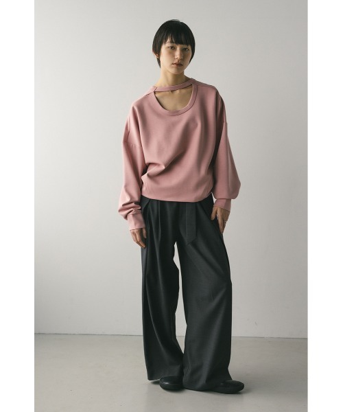 STYLEMIXER（スタイルミキサー）の「バックオープンカットトップ（スウェット・レディース・ホワイト/ピンク/ネイビー・FREE）」の19枚目の写真