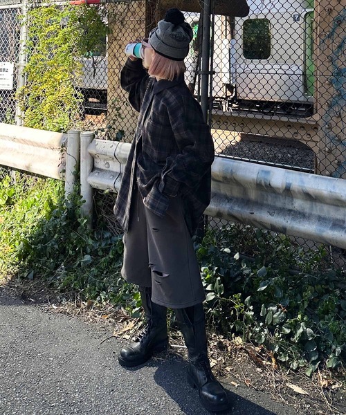 Alley Tokyo(アリートーキョー)の「【セットアップで着られる!】シャギーチェックBIGシャツ(シャツ/ブラウス・レディース・ブルー/レッド・FREE)」の14枚目の写真