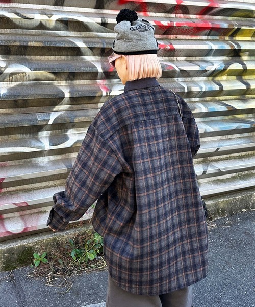 Alley Tokyo(アリートーキョー)の「【セットアップで着られる!】シャギーチェックBIGシャツ(シャツ/ブラウス・レディース・ブルー/レッド・FREE)」の15枚目の写真