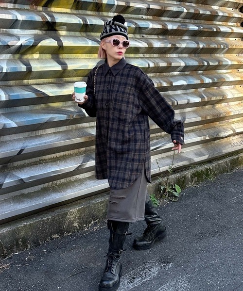 Alley Tokyo(アリートーキョー)の「【セットアップで着られる!】シャギーチェックBIGシャツ(シャツ/ブラウス・レディース・ブルー/レッド・FREE)」の18枚目の写真