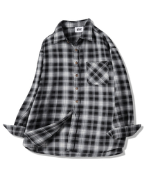 GRAYBLVD（グレイブラバット）の「ボルトンチェックシャツ GKCSH42 (ブラック)（シャツ/ブラウス）」