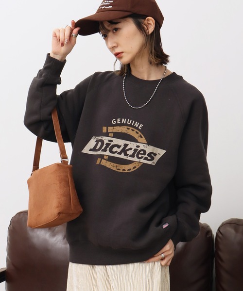 Dickies（ディッキーズ）の「【GENUINE DICKIES/ジェニュインディッキーズ】アソート 裏シャギー クルーネック スウェット トレーナー（スウェット・レディース・ワインレッド/ブルー/杢グレー/レッド/グリーン/オートミール/ブラック系/スミクロ・L/M）」の3枚目の写真