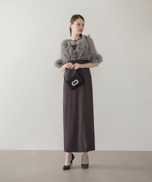 セール】【LEJA】チュールフリルビスチェIラインワンピースドレス2点