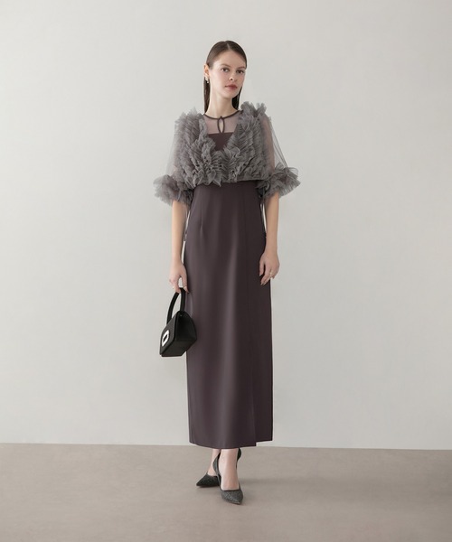 セール】【LEJA】チュールフリルビスチェIラインワンピースドレス2点