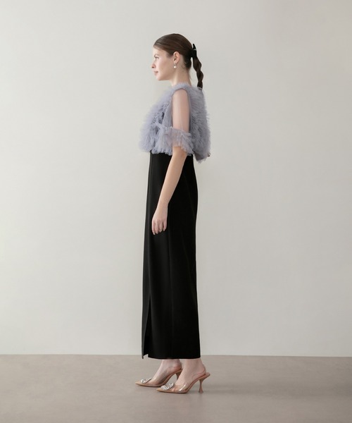 Leja（レジャ）の「【LEJA】チュールフリルビスチェIラインワンピース