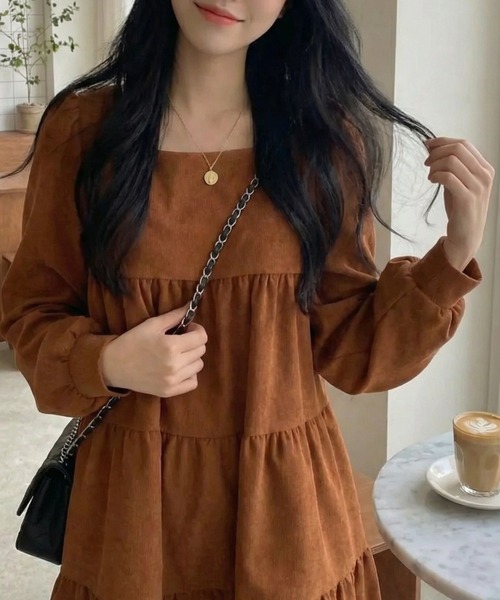 cammie(キャミー)の「ティアードミニワンピース(ワンピース・レディース・ベージュ/キャメル/ブラック・M/L)」の15枚目の写真