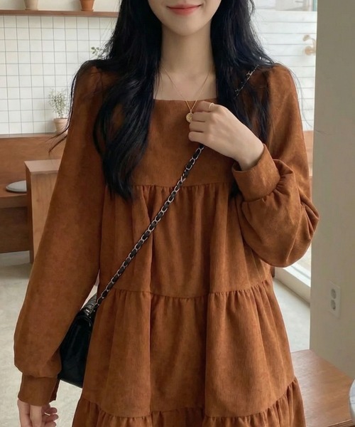 cammie(キャミー)の「ティアードミニワンピース(ワンピース・レディース・ベージュ/キャメル/ブラック・M/L)」の14枚目の写真