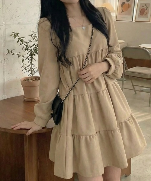 cammie(キャミー)の「ティアードミニワンピース(ワンピース・レディース・ベージュ/キャメル/ブラック・M/L)」の11枚目の写真