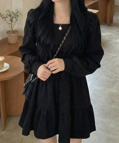 cammie(キャミー)の「ティアードミニワンピース(ワンピース・レディース・ベージュ/キャメル/ブラック・M/L)」の5枚目の写真
