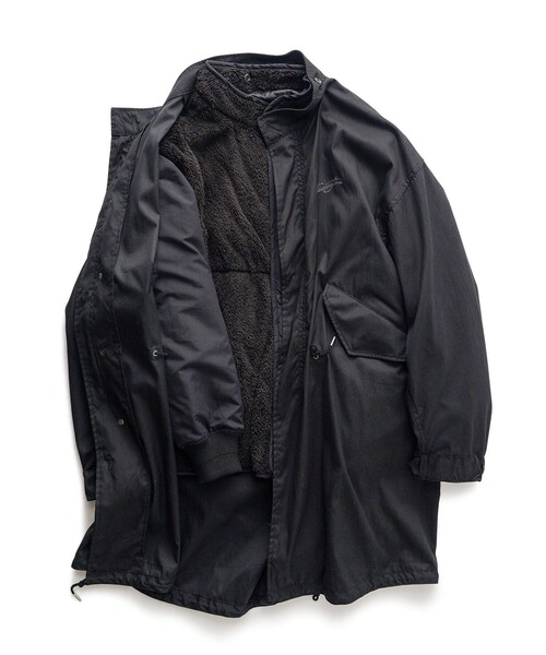 NineMicrophones(ナインマイクロフォンズ)の「LINED MODS PARKA(モッズコート・メンズ・ブラック/オリーブ・LARGE)」の4枚目の写真