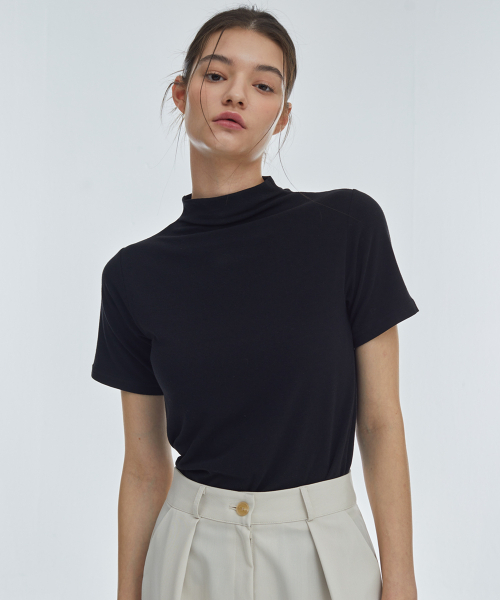 manavis7（マナビスセブン）の「ハーフポロ 半袖Tシャツ [ブラック]（Tシャツ/カットソー・レディース・ブラック・FREE）」の3枚目の写真