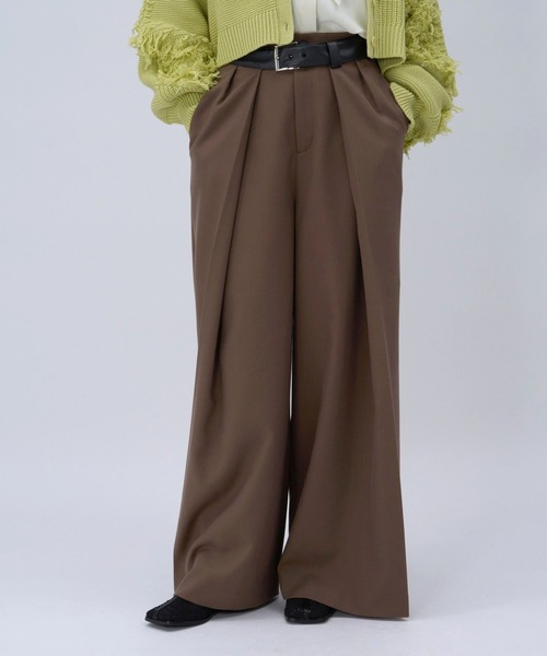 HARE(ハレ)の「フェイクレザーキリカエデザインタックパンツ(HARE)(その他パンツ・レディース・ブラック/ブラウン・FREE)」の9枚目の写真