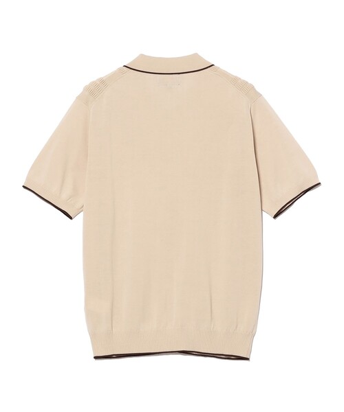 BEAMS PLUS（ビームスプラス）の「Knit Polo Raised Pattern Jacquard Line（ポロシャツ・メンズ・ブラック/ベージュ/ロイヤルブルー・SMALL/MEDIUM/X-LARGE/LARGE）」の17枚目の写真