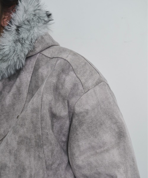 BLANK HOTEL（ブランクホテル）の「Faux Fur Hooded Short Jacket   /   ファーフーディーショートブルゾン（ブルゾン・メンズ・ブラック/ベージュ・M/L/XL）」の22枚目の写真