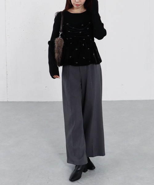 archives（アルシーヴ）の「花柄刺繍ベロアビスチェ×リブニットプルオーバーＳＥＴ（ニット/セーター・レディース・グレー/アイボリー/ブラック/ブラウン・MEDIUM）」の21枚目の写真