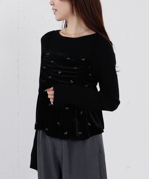 archives（アルシーヴ）の「花柄刺繍ベロアビスチェ×リブニットプルオーバーＳＥＴ（ニット/セーター・レディース・グレー/アイボリー/ブラック/ブラウン・MEDIUM）」の19枚目の写真