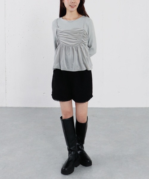 archives（アルシーヴ）の「花柄刺繍ベロアビスチェ×リブニットプルオーバーＳＥＴ（ニット/セーター・レディース・グレー/アイボリー/ブラック/ブラウン・MEDIUM）」の14枚目の写真