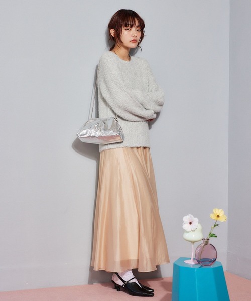 mysty woman（ミスティウーマン）の「フレアーシアースカート 640641（スカート・レディース・ライトグリーン/ブラック/ライトベージュ・FREE）」の19枚目の写真