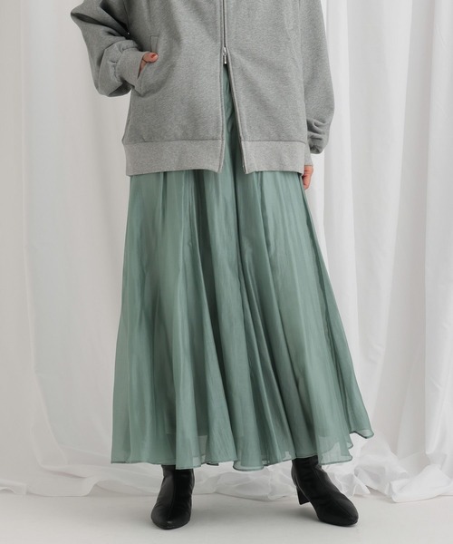 mysty woman（ミスティウーマン）の「フレアーシアースカート 640641（スカート・レディース・ライトグリーン/ブラック/ライトベージュ・FREE）」の16枚目の写真