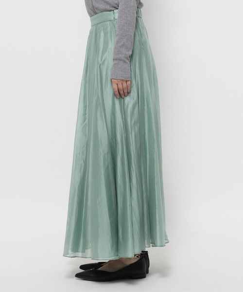 mysty woman（ミスティウーマン）の「フレアーシアースカート 640641（スカート・レディース・ライトグリーン/ブラック/ライトベージュ・FREE）」の18枚目の写真