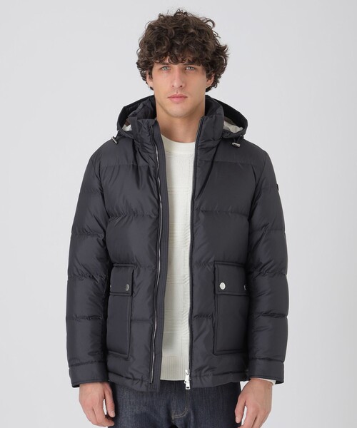 BLACK LABEL CRESTBRIDGE（ブラックレーベル・クレストブリッジ）の「クレストブリッジチェックコンビショートダウン（ダウンジャケット/コート・メンズ・ブラック/ネイビー/オフホワイト・XL/M/L）」の3枚目の写真