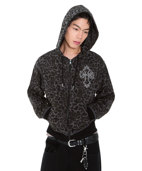 AAKAM（アーカム）の「AKM CROS2 Leopard Zip-Up Hoodie (Charcoal)（パーカー・レディース・その他・1/2）」の15枚目の写真