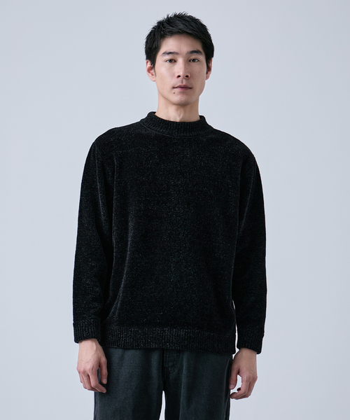 STONE  ブラック ニット セー ター セール】モールクルーネックニット（ニット/セーター）｜B.C STOCK