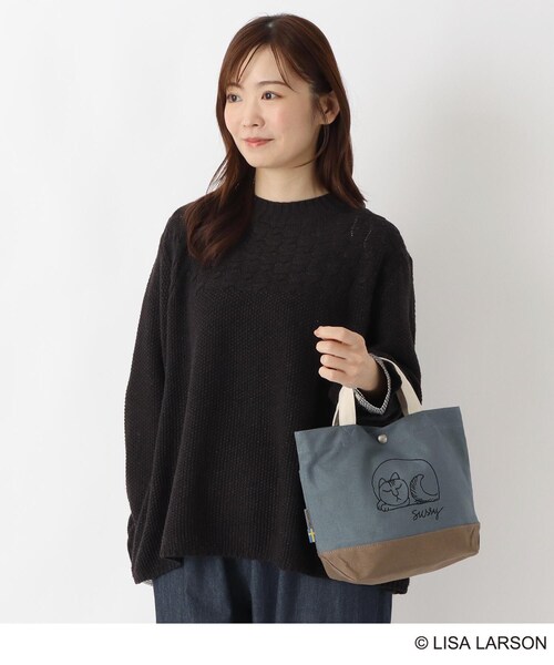 one'sterrace(ワンズテラス)の「LISA LARSON リサ・ラーソン キャンバスミニトート(トートバッグ・レディース・グレー系4/ブラック系8/ブルー系その他7・99)」の18枚目の写真