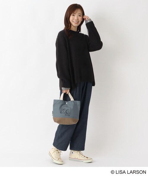 one'sterrace(ワンズテラス)の「LISA LARSON リサ・ラーソン キャンバスミニトート(トートバッグ・レディース・グレー系4/ブラック系8/ブルー系その他7・99)」の19枚目の写真