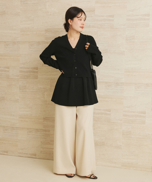 plage（プラージュ）の「Minimal Knit カーディガン（カーディガン/ボレロ・レディース・ブラック/キャメル・FREE）」の3枚目の写真