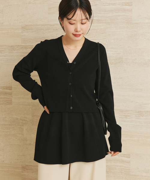 plage（プラージュ）の「Minimal Knit カーディガン（カーディガン/ボレロ・レディース・ブラック/キャメル・FREE）」の8枚目の写真