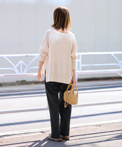 FRAMeWORK（フレームワーク）の「ドビーオックスストレートパンツ（スラックス・レディース・ブラック・36/38/40）」の4枚目の写真