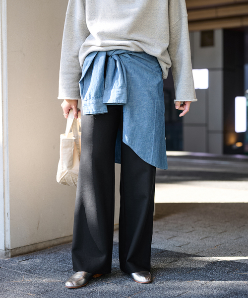 FRAMeWORK（フレームワーク）の「ドビーオックスストレートパンツ（スラックス・レディース・ブラック・36/38/40）」の12枚目の写真