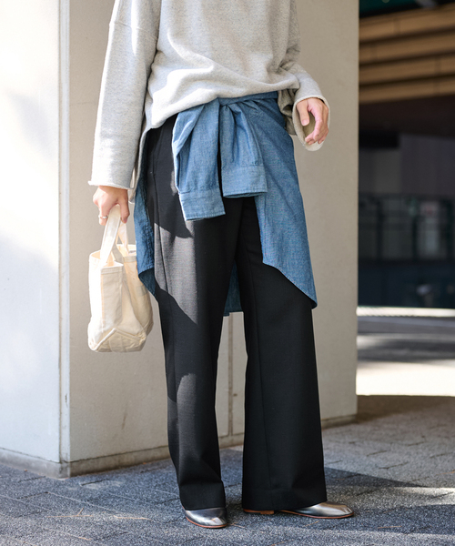 FRAMeWORK（フレームワーク）の「ドビーオックスストレートパンツ（スラックス・レディース・ブラック・36/38/40）」の13枚目の写真