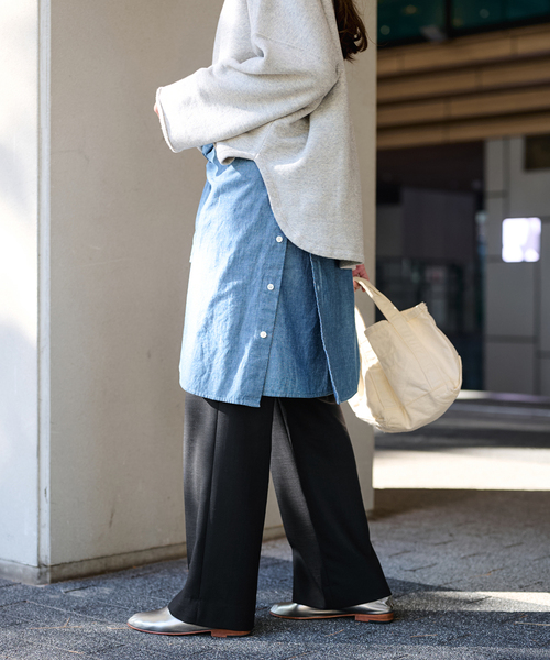 FRAMeWORK（フレームワーク）の「ドビーオックスストレートパンツ（スラックス・レディース・ブラック・36/38/40）」の14枚目の写真